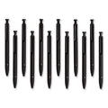 U Brands Monterey Ballpoint Pen, Medium 1 mm, Black Ink, Black Barrel, Dozen
