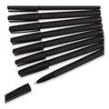 U Brands Catalina Porous Point Pen, Stick, Fine 0.7 mm, Black Ink, Black Barrel, 12/Pack