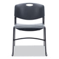 Alera Resin Stacking Chair, Supports Up to 275 lb, Black Seat/Back, Black Base, 4/Carton