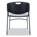 Alera Resin Stacking Chair, Supports Up to 275 lb, Black Seat/Back, Black Base, 4/Carton