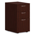 HON Mod Mobile Pedestal, Left or Right, 3-Drawers: Box/Box/File, Legal/Letter, Traditional Mahogany, 15" x 20" x 28"