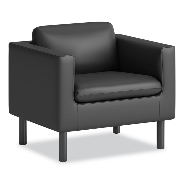 HON Parkwyn Series Club Chair, 33" x 26.75" x 29", Black Seat/Back, Black Base