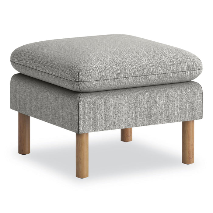 HON Parkwyn Ottoman, 23" x 23" x 17.5", Gray Seat, Oak Base