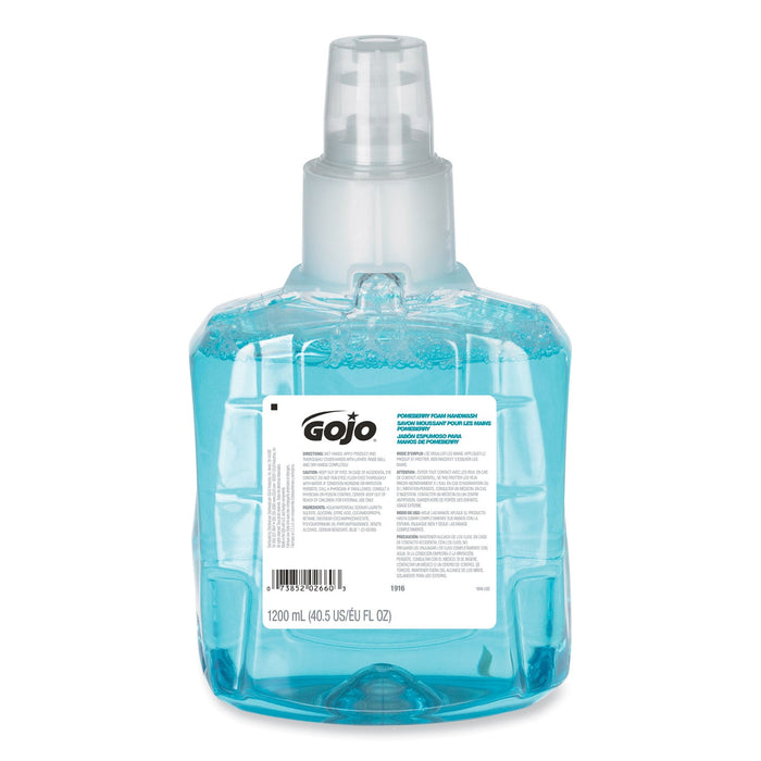 GOJO Pomeberry Foam Handwash Refill, For LTX-12 Dispenser, Pomegranate, 1,200 mL Refill, 2/Carton