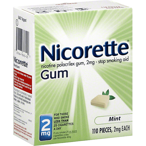 Nicorette Stop Smoking Aid, 2 Mg, Gum, Mint by Pasteur Pharmacy
