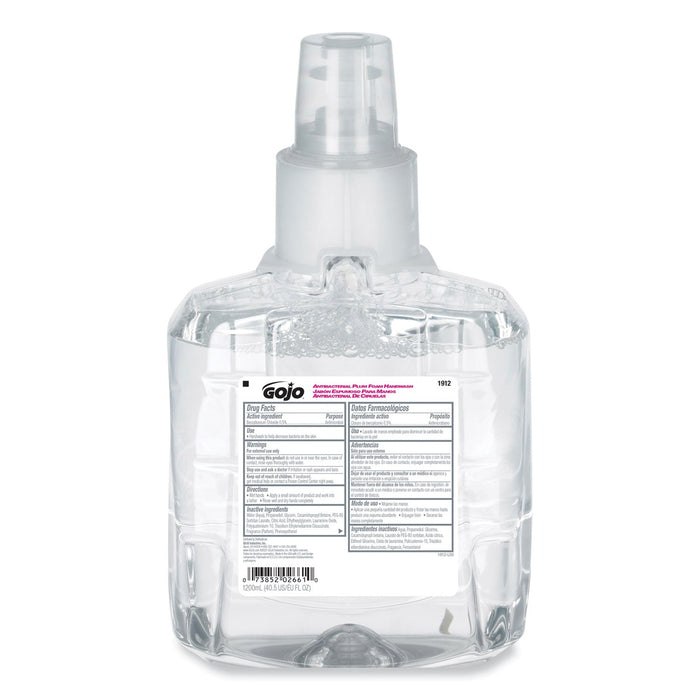 GOJO Antibacterial Foam Hand Wash Refill, For LTX-12 Dispenser, Plum Scent, 1,200 mL Refill, 2/Carton