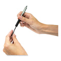 Zebra F-402 Ballpoint Pen, Retractable, Fine 0.7 mm, Black Ink, Stainless Steel/Black Barrel, 2/Pack