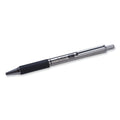 Zebra F-402 Ballpoint Pen, Retractable, Fine 0.7 mm, Black Ink, Stainless Steel/Black Barrel