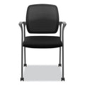 HON Nucleus Series Recharge Guest Chair, Supports Up to 300 lb, 17.62" Seat Height, Black Seat/Back, Black Base
