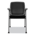 HON Nucleus Series Recharge Guest Chair, Supports Up to 300 lb, 17.62" Seat Height, Black Seat/Back, Black Base