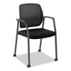 HON Nucleus Series Recharge Guest Chair, Supports Up to 300 lb, 17.62" Seat Height, Black Seat/Back, Black Base
