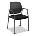 HON Nucleus Series Recharge Guest Chair, Supports Up to 300 lb, 17.62" Seat Height, Black Seat/Back, Black Base
