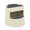 Rubbermaid Rolling Step Stool, Curved Design, 2-Step, Retracting Casters, 350 lb Capacity, 16" Diameter x 13.5"h, Beige