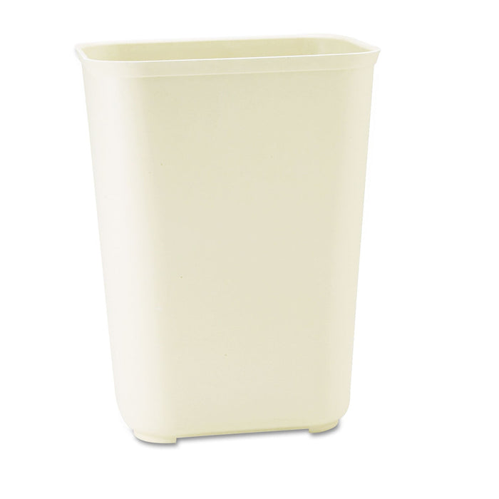 Rubbermaid Fire-Resistant Wastebasket, Rectangular, Fiberglass, 10 gal, Beige