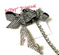 Betsey Johnson Holiday High Heel Shoes Bows Rhinestone Mismatch Drop Earrings by Vanessa Jane