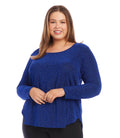Karen Kane Womens Plus Size Metallic Knit Shirttail Top, Size OX by Vanessa Jane