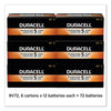 Duracell CopperTop Alkaline 9V Batteries, 72/Carton