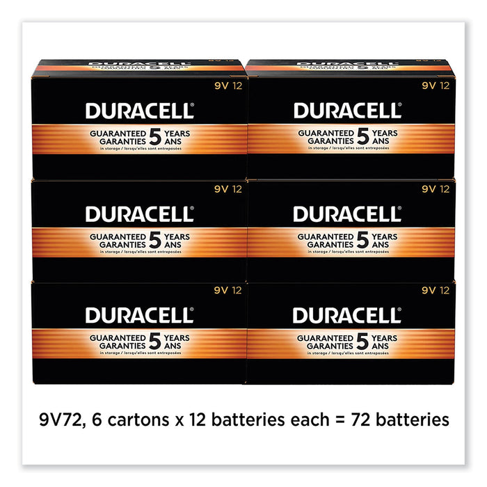 Duracell CopperTop Alkaline 9V Batteries, 72/Carton