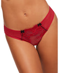 Yara See-through Bikini Panty - Dark Red,Large by Vanessa Jane