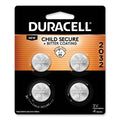 Duracell Lithium Coin Batteries With Bitterant, 2032, 4/Pack