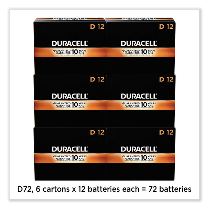 Duracell CopperTop Alkaline D Batteries, 72/Carton