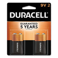 Duracell CopperTop Alkaline 9V Batteries, 2/Pack
