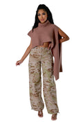 Turtleneck Cropped Cape Sweater by The House of Stylez