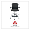 Alera Mota Series Big and Tall Stool, Supports Up to 450 lb, 28.74" to 32.67" Seat Height, Black