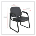 Alera Genaro Series Half-Back Sled Base Guest Chair, 25" x 24.80" x 33.66", Black
