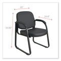 Alera Genaro Series Half-Back Sled Base Guest Chair, 25" x 24.80" x 33.66", Black