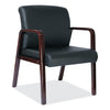 Alera Reception Lounge WL Series Guest Chair, 24.21" x 24.8" x 32.67", Black Seat/Back, Mahogany Base