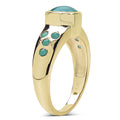 14K Yellow Gold Plated 1.55 Carat Genuine Emerald & White Diamond .925 Sterling Silver Ring by Bids.com