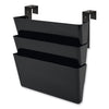 deflecto DocuPocket Stackable Three-Pocket Partition Wall File, 3 Sections, Letter Size, 13" x 4", Black