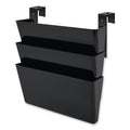 deflecto DocuPocket Stackable Three-Pocket Partition Wall File, 3 Sections, Letter Size, 13" x 4", Black