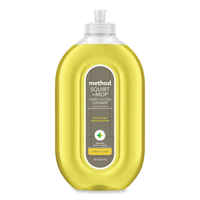 Method Squirt + Mop Hard Floor Cleaner, 25 oz Spray Bottle, Lemon Ginger, 6/Carton