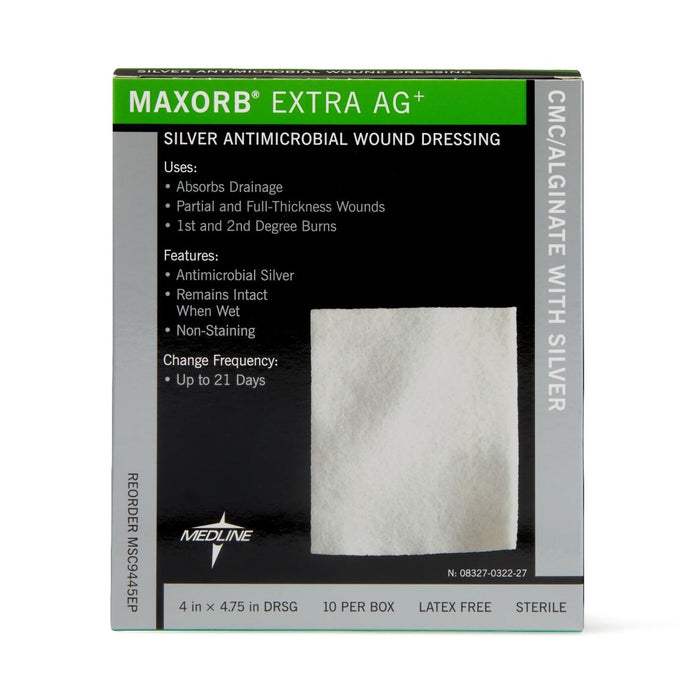 Medline Maxorb Extra Ag+ Alginate Dressing 4" x 4" Box of 10 by Pasteur Pharmacy