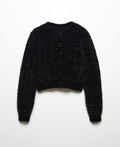 Mango Womens Faux Fur Knit Cardigan - Black, Size Small by Vanessa Jane