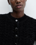 Mango Womens Faux Fur Knit Cardigan - Black, Size Small by Vanessa Jane