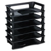 Rubbermaid Regeneration Recycled Plastic Letter Tray, 6 Sections, Letter Size Files, 9.13" x 15.25" x 2.75", Black