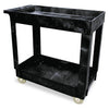 Rubbermaid Service/Utility Carts, Plastic, 2 Shelves, 500 lb Capacity, 34.13" x 17.38" x 32.38", Black