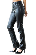 Vegan Leather Straight Leg Pants by The House of Stylez