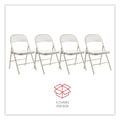 Alera Armless Steel Folding Chair, Supports Up to 275 lb, Taupe, 4/Carton