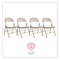 Alera Armless Steel Folding Chair, Supports Up to 275 lb, Tan, 4/Carton