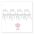 Alera Armless Steel Folding Chair, Supports Up to 275 lb, Gray, 4/Carton