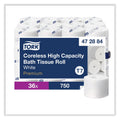 Tork Coreless High Capacity Bath Tissue, 2-Ply, White, 750 Sheets/Roll, White, 36/Carton