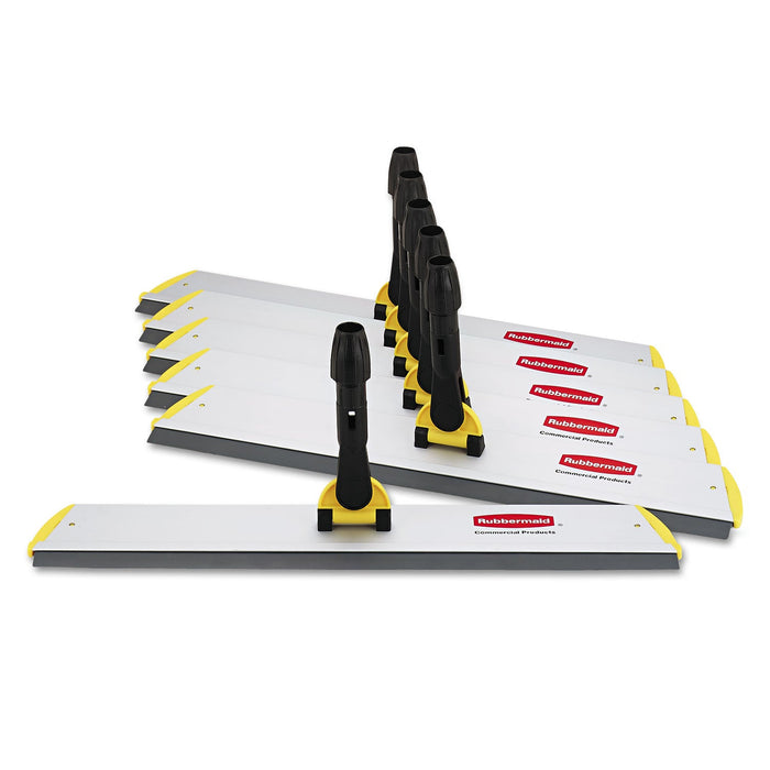 Rubbermaid HYGEN Quick Connect S-S Frame, Squeegee, 24w x 4 1/2d, Aluminum, Yellow