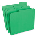 Universal Reinforced Top-Tab File Folders, 1/3-Cut Tabs: Assorted, Letter Size, 1" Expansion, Green, 100/Box