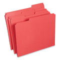 Universal Reinforced Top-Tab File Folders, 1/3-Cut Tabs: Assorted, Letter Size, 1" Expansion, Red, 100/Box