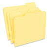 Universal Reinforced Top-Tab File Folders, 1/3-Cut Tabs: Assorted, Letter Size, 1" Expansion, Yellow, 100/Box
