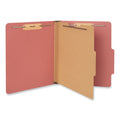 Universal Four-Section Pressboard Classification Folders, 1 Divider, Letter Size, Red, 10/Box